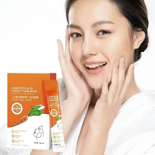 Mascarilla Facial Burbuja Zanahoria Ácido Salicílico X12