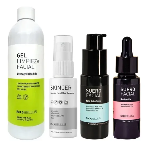 Combo Biobellus Facial Piel Sensible Gel + Skincer + Sueros