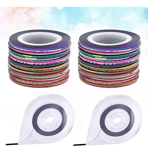 Set 62 Pegatinas Y Cintas Decorativas Para Uñas, Diseño