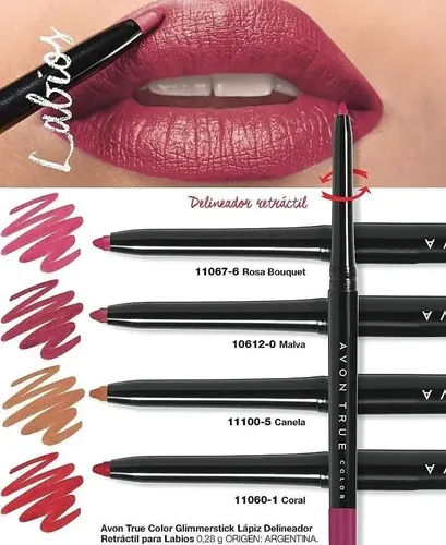 Avon True Colors Glimmestick Delineador Retrac Labios 0.28gr Color Coral