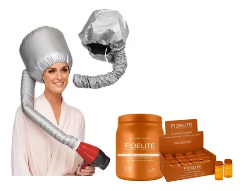 Kit Keratina Fidelite: Mascara 1kg, 12 Ampollas Y Gorro