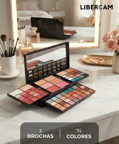 Set Maquillaje Completo 74 Colores Paleta De Sombras