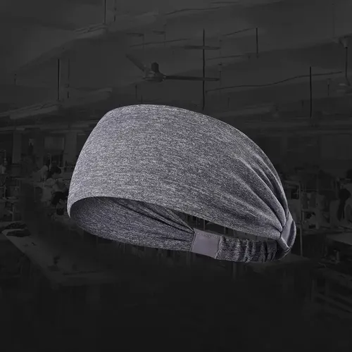 – 2 Pieces Polyester Fiber Sports Bandanas, Sweat / Black+gray