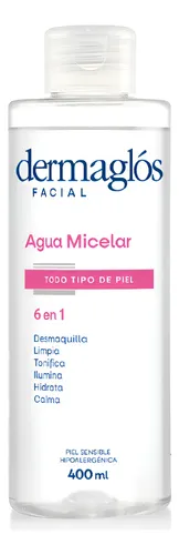 Dermaglós Facial Agua Micelar 6 En 1 X 400ml