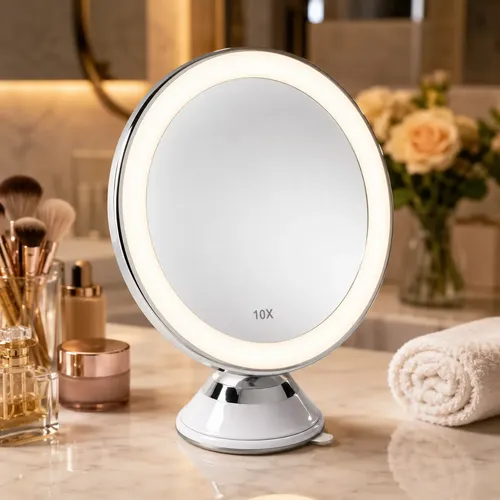 Espejo Led Para Maquillaje, 10 Unidades, Redondo, Usb,