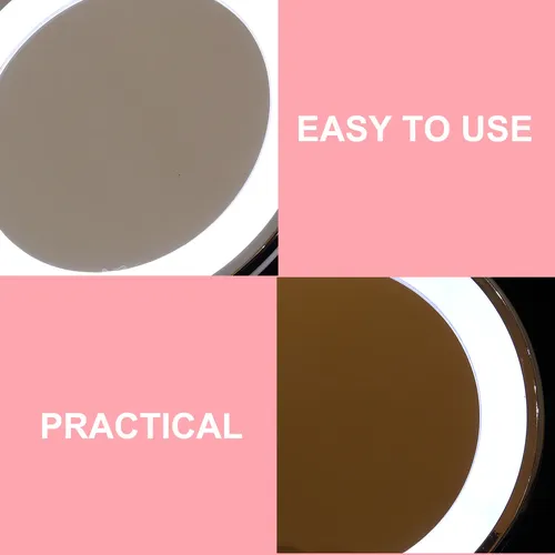 Espejo De Maquillaje Con Aumento 10x, Ventosa Y Luz Led