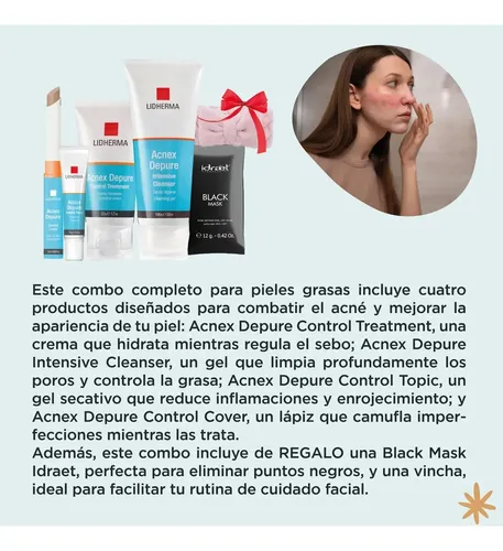Rutina Completa Skincare Antiacne Lidherma Piel Grasa Facial