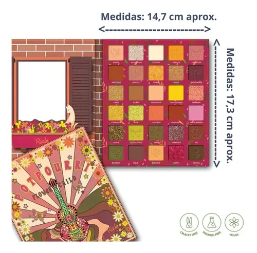 Kit Paleta De Sombras Para Ojos Flower Child Rude Cosmetics