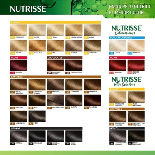 Kit de Tintura Permanente Garnier Nutrisse Ultra Cobertura Tono 50U Castaño Claro