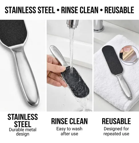 Kit De Cuidado De Pies Premium Con Lima De Acero Inoxidable