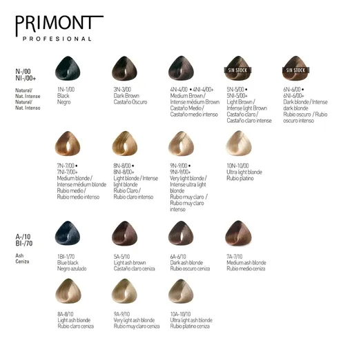 Primont Color X50 Tintura Coloración Cabello 60gr C/amoniaco