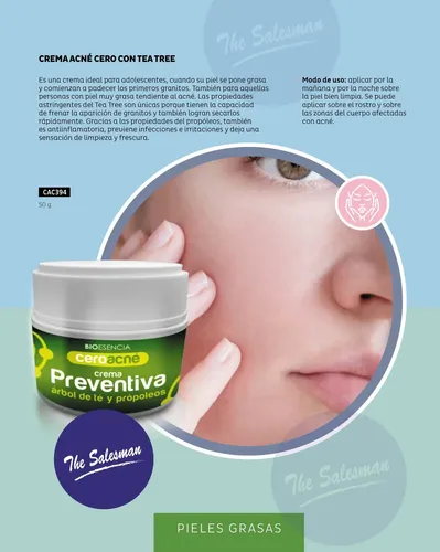 Crema Preventiva Cero Acné Con Árbol De Té Y Propóleos