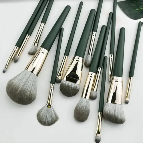 Pinceles Brochas De Maquillaje Set X 14 Con Estuche Premium