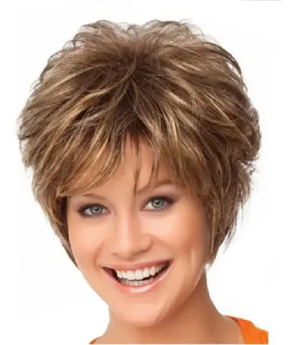 Peluca De Pelo Corto Con Degradado Para Mujer