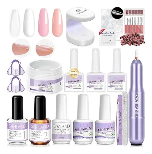 Saviland Kit Gel Constructor Uñas Tono Transparente Rosa