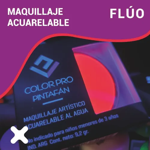 Kit Maquillaje Fluorescente Acuarelable Bodypaint Pintafán