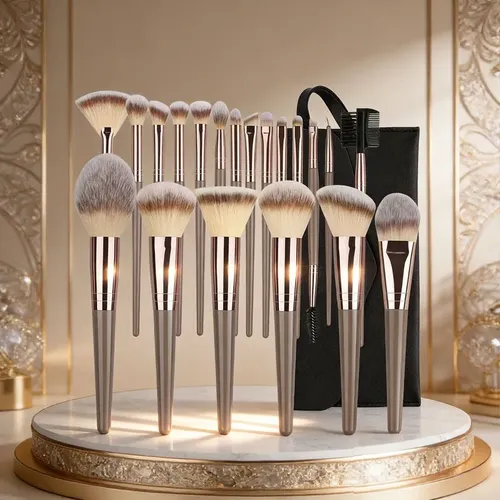 Set 20 Pinceles De Maquillaje Profesional Con Estuche