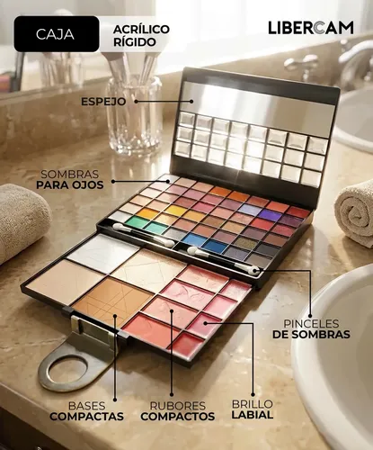 Set Maquillaje Completo 60 Colores Paleta De Sombras