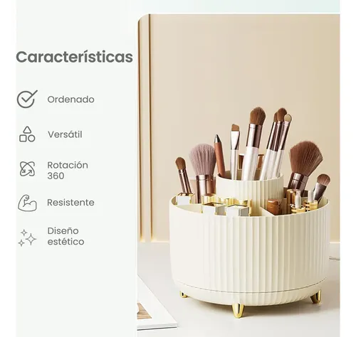 Organizador Maquillaje Porta Cosmetico Giratorio Escritorio