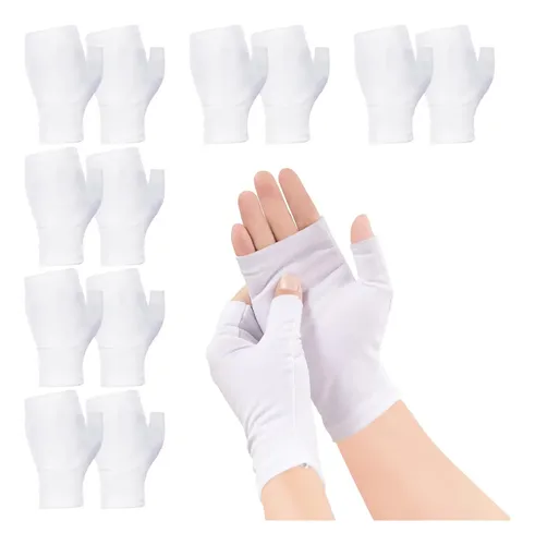 Guantes Algodón Blancos Sin Dedos Para Piel Seca