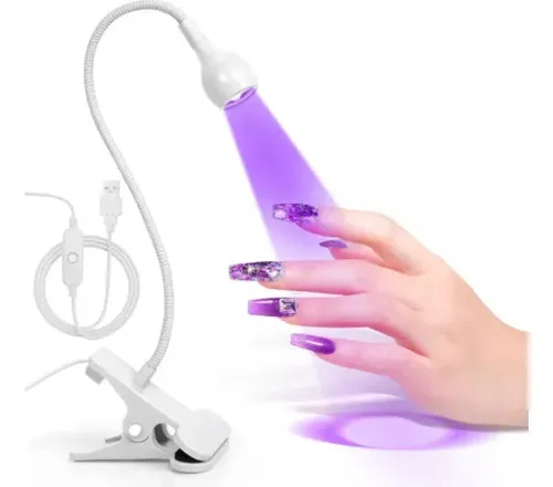 Lampara Led Uv Flexible Con Clip Y Usb Secado Esmalte Uñas