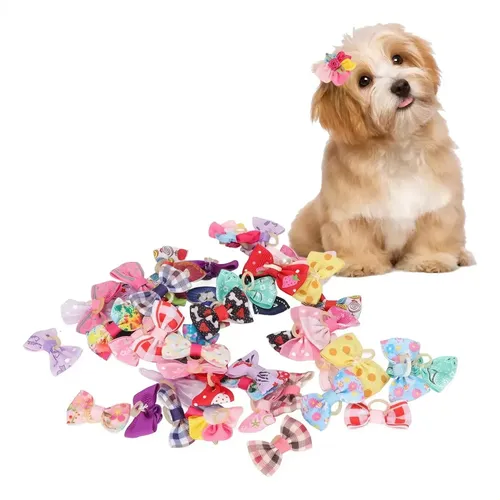 50 Cintas Para El Pelo De Perro Con Bandas Elásticas, Para G