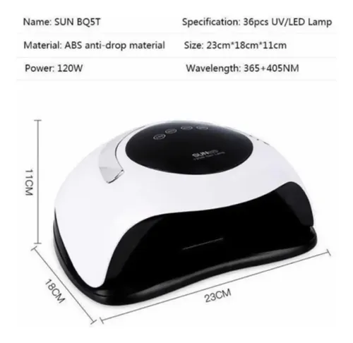 Cabina Uñas Uv/led Profesional Bq5t + Torno Lápiz + Fresas Color Rosa