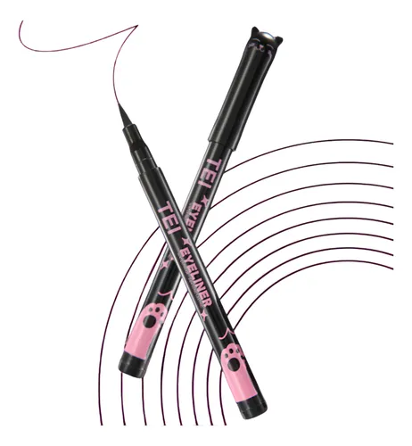 Delineador Líquido Negro Gatito Kawai X3uni Tei Cosmetica