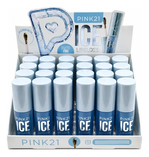 Set X 24 Brillo Labial Ice Lipgloss Efecto Frío Pink 21