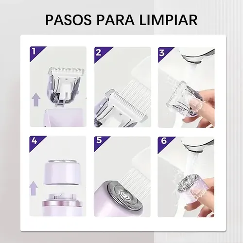 B Depiladora Eléctrica Recargable 2 En 1 Uso Seco Y Húmedo M