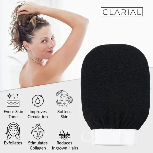 Guante Exfoliante Cuerpo/rostro Clarial Negro