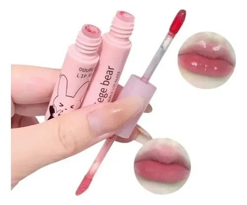 Labial Cremoso 2 En 1 Soft Water Double Lip Glaze Gege Bear