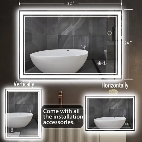 Espejo Led Wuenlux 61 X 81 Cm Antivaho Y Regulable