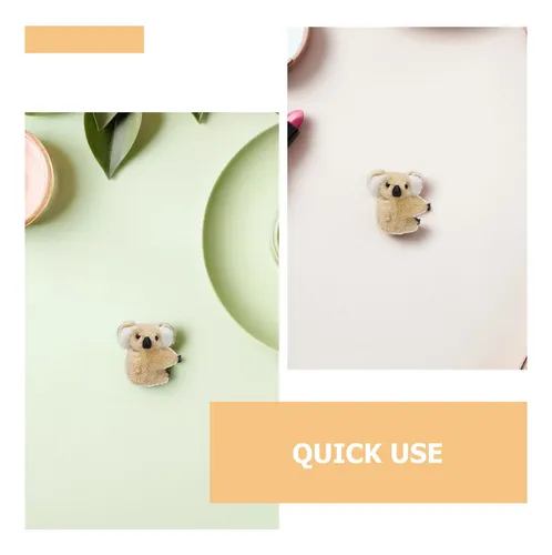 6 Pinzas Para El Pelo De Koala: Broches De Peluche Con Forma