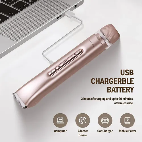 Recortadora Bikini 2 En 1 Doble Cabezal 400mah Dorado