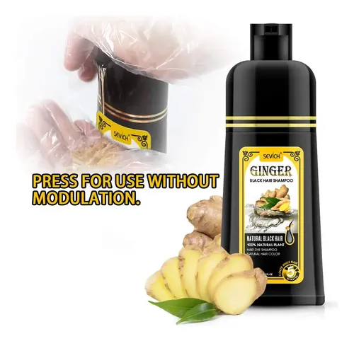 Ginger Black Champú Tinte Semipermanente, Instantáneo 30-…