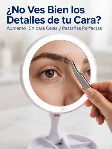Espejo De Maquillaje Con Luz Led Color Blanco