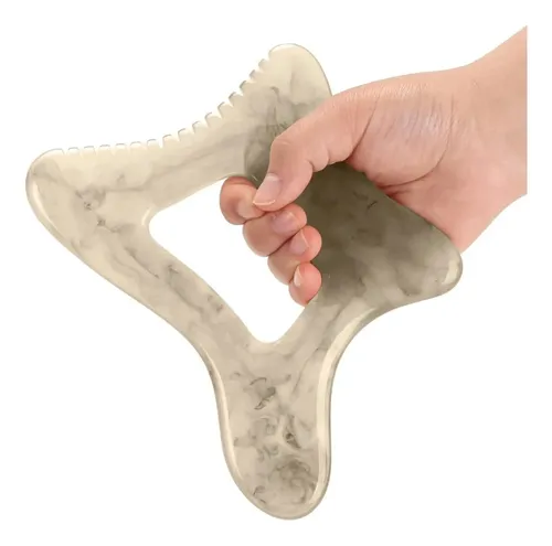 Masaje De Mano Sha Gua Para Raspar El Cuerpo Con Borde Denta Grey