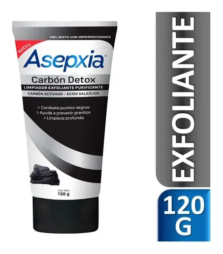 Asepxia Limpiador Exfoliante Carbón Detox 120g
