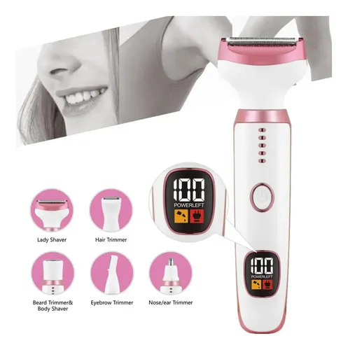 Depiladora Eléctrica 5 En 1 Facial Bikini Mujer Rosa For