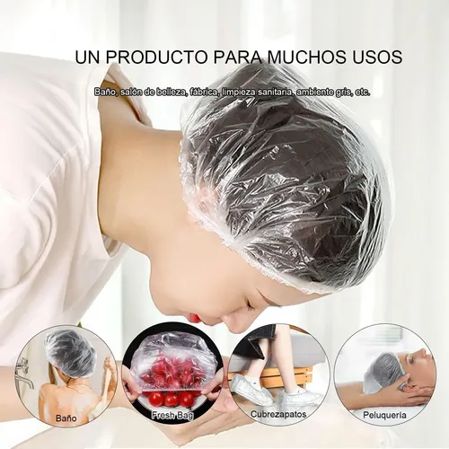 Gorro De Ducha Desechable Impermeable 100 Piezas