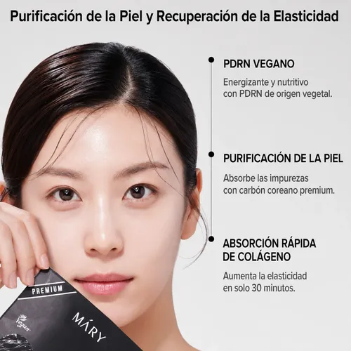Mascarilla Gel Vegan Collagen Charcoal Pdrn Mask Mary&may