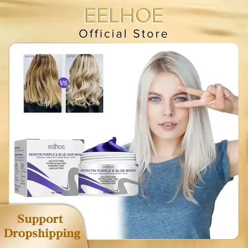 *. Mascarilla Capilar Eelhoe Queratina Purple Reparando