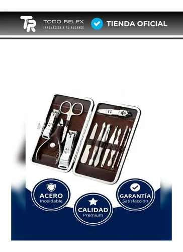 Set Corta Uñas Profesional Tijera Pinza Y Estuche