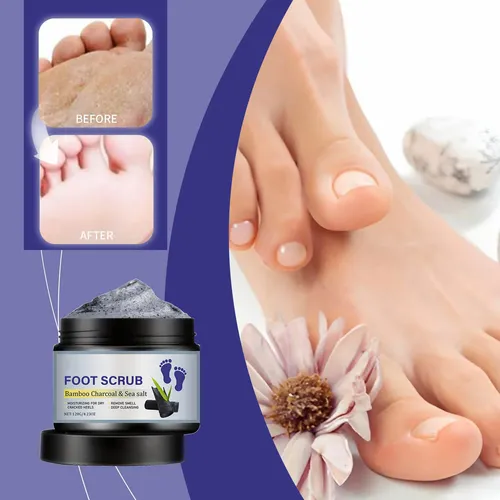 Exfoliante Para Pies Marinos Con Carbón, Limpieza Profunda Y