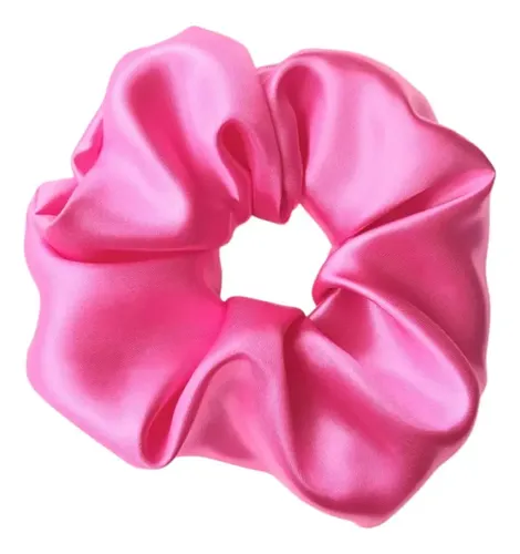 Scrunchie Saten,colita De Pelo Antifrizz,maxi Scrunchie Raso Fucsia