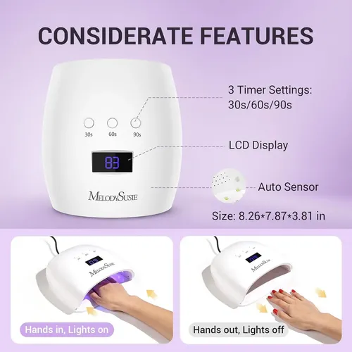Lámpara Uv Led Melodysusie 54w Para Uñas Con Pantalla Lcd