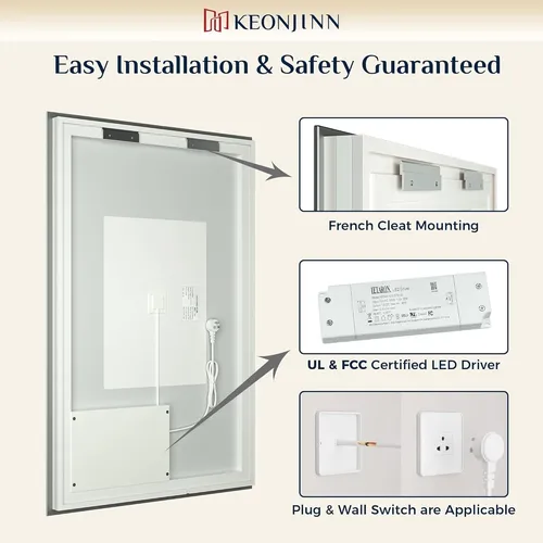 Espejo Led Antivaho Baño 60x90cm Dimmable Impermeable