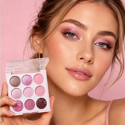 Paleta De Sombras Pink Shimmer 9 Colores