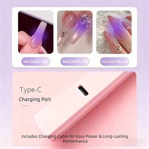 Lámpara Uv Portátil Para Uñas Gel Con Pantalla Led